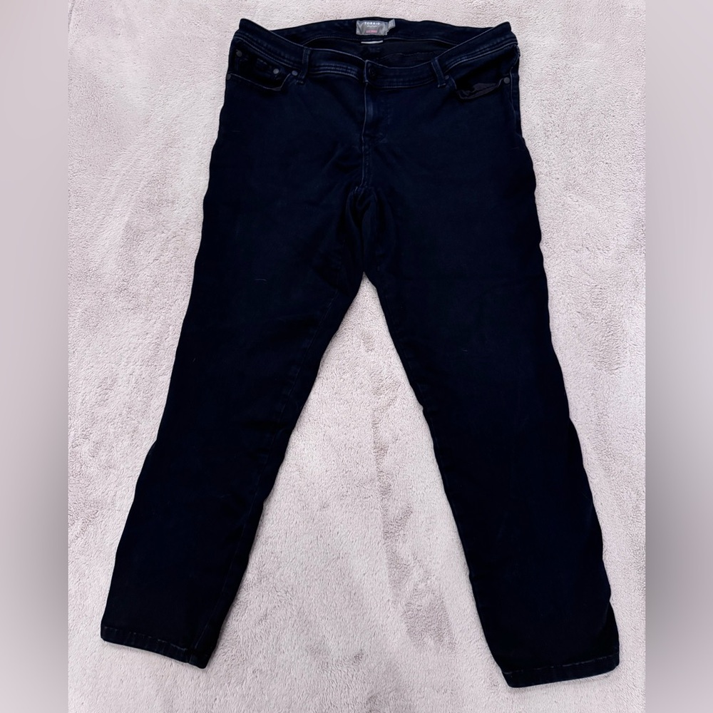 Torrid Black Sateen Stretch Luxe Skinny Denim Jeans 18R